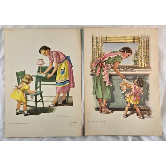 Southern Baptist Church Nursery Pictures Series 1950s 9"‎ x 12" Lot of 7 Lithos - Picture 6 of 9